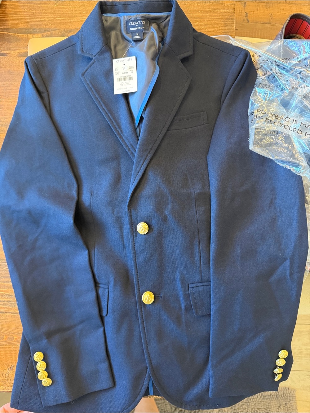 J. Crew Factory Navy Blazer with Gold Buttons
